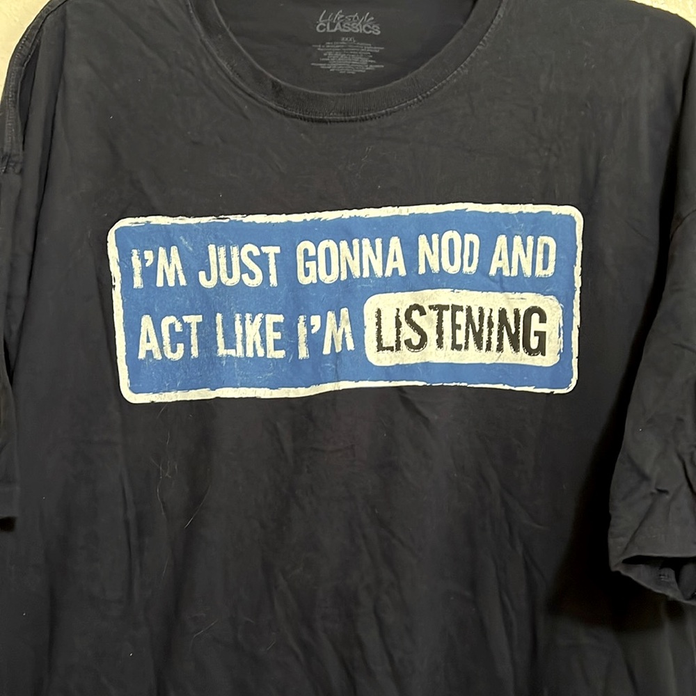 Funny Sarcastic Tshirt Navy Blue Graphic Shirt short s cotton EUC size 3XL